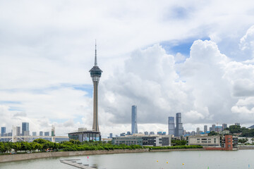Obraz premium Macau tower in city