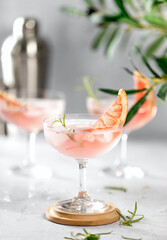 Pink grapefruit gin gimlet cocktail ready to drink
