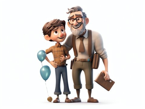 3D illustration father day render surprise, fathers day event