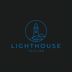 Lighthouse logo icon design template
