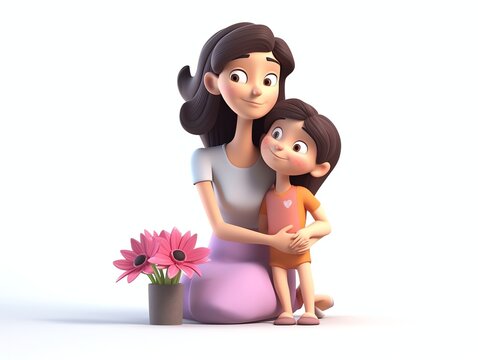 3D illustration mother day render surprise