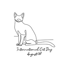 line art of international cat day good for international cat day celebrate. line art. illustration.