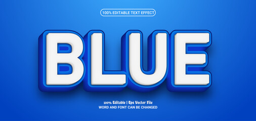 Blue 3d editable premium vector text effect