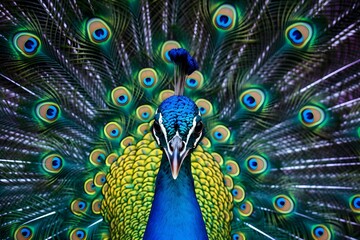 Fototapeta na wymiar closeup beautiful shot of a peacock
