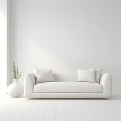 Minimalist white decoration comfortable sofa