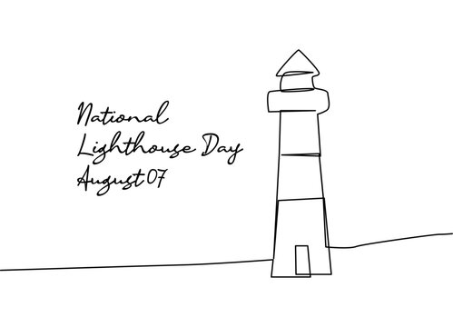 line art of national lighthouse day good for national lighthouse day celebrate. line art. illustration.