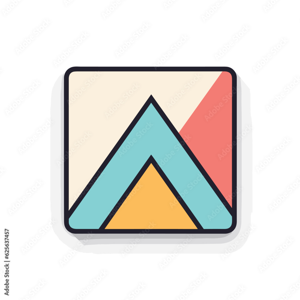 Poster vector of a flat square icon with a vibrant triangle design