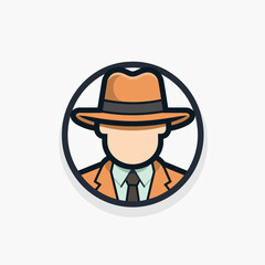 Vector of a stylish man wearing a hat and tie in a modern urban setting