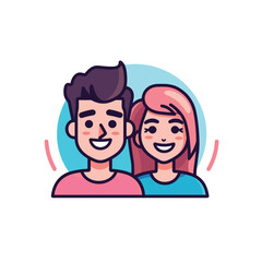 Vector of a joyful couple sharing a happy moment together