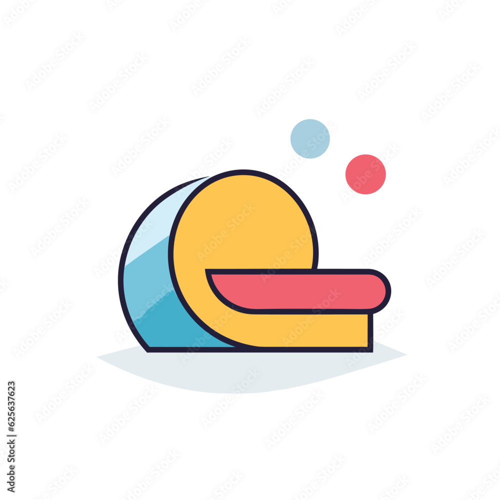 Aufkleber vector of a vibrant yellow and blue object with bubbles floating in the air