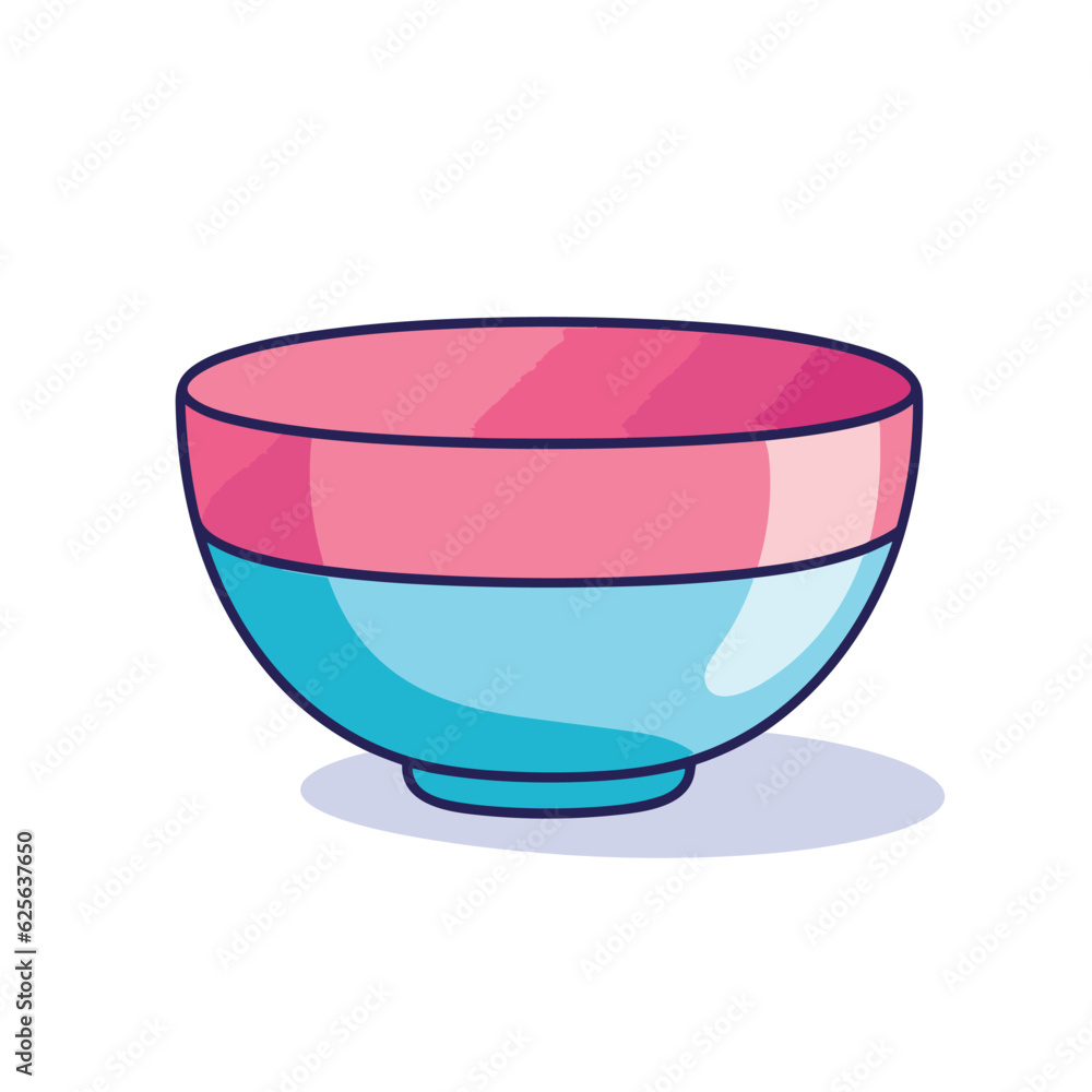 Poster vector of a colorful bowl on a minimalistic table