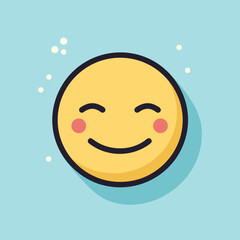 Vector of a flat smiley face surrounded by floating bubbles