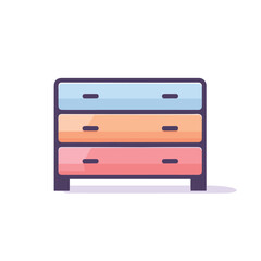 Vector of a vibrant dresser with stacked drawers