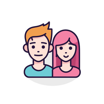Vector of a flat design couple avatars