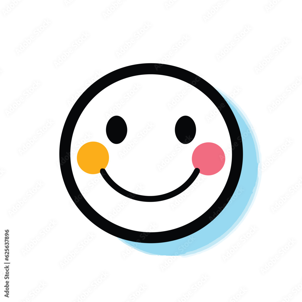 Aufkleber vector of a minimalist flat design of a smiley face with concentric circles