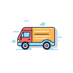 Vector of a delivery truck in a modern flat style