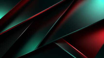 Leuchtende grüne und rote Metallplatten und Chromplatten als Hintergrundmotiv und Druckvorlage, ai generativ