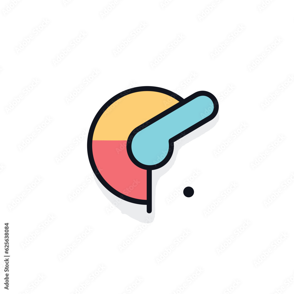 Aufkleber vector of a colorful object casting a long shadow on a white background