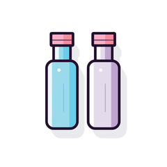 Vector of two bottles with contrasting colors on a minimalist white background