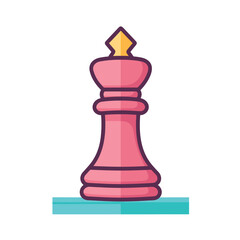 Vector of a pink chess piece on a flat table surface