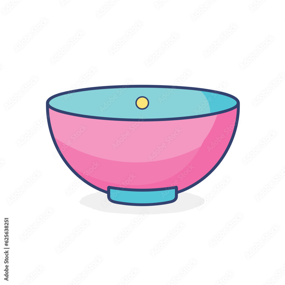 Poster vector of a colorful bowl on a table