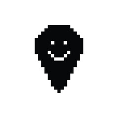  Map pointer  icon 8 bit, pixel art icon  for game  logo.