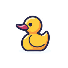 Vector of a yellow rubber ducky on a white surface