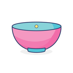 Vector of a colorful bowl on a table