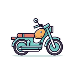 Obraz premium Vector of a blue motorcycle with a smiley face painted on it against a flat background