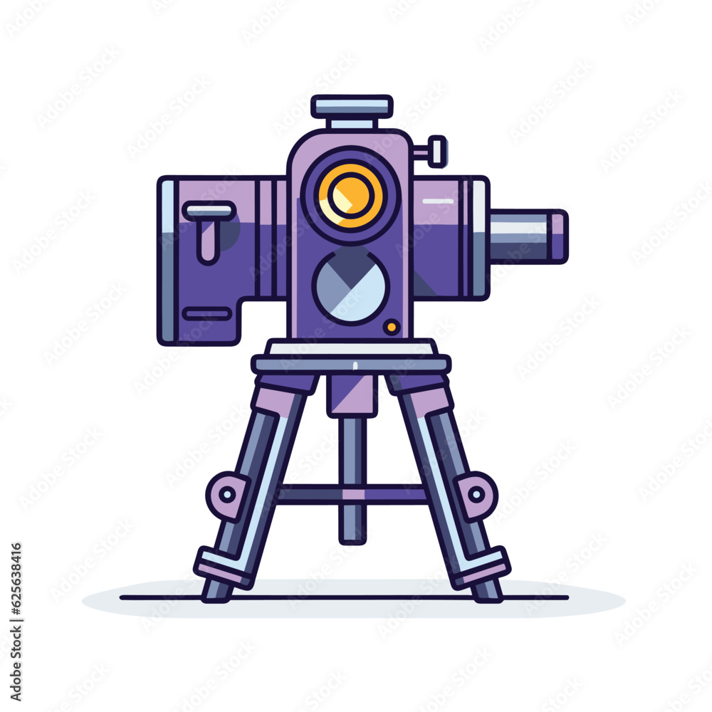 Poster vector of a camera on a tripod ready for capturing stunning flat lay images