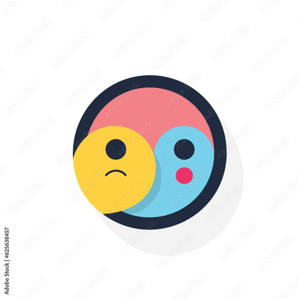 Poster vector of smiley faces forming a circular pattern