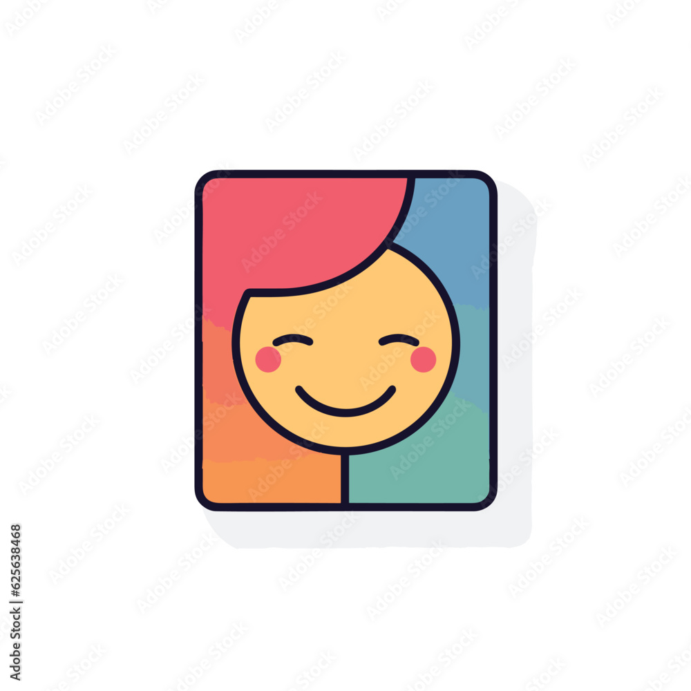 Poster vector of a person with a joyful smile on a flat surface