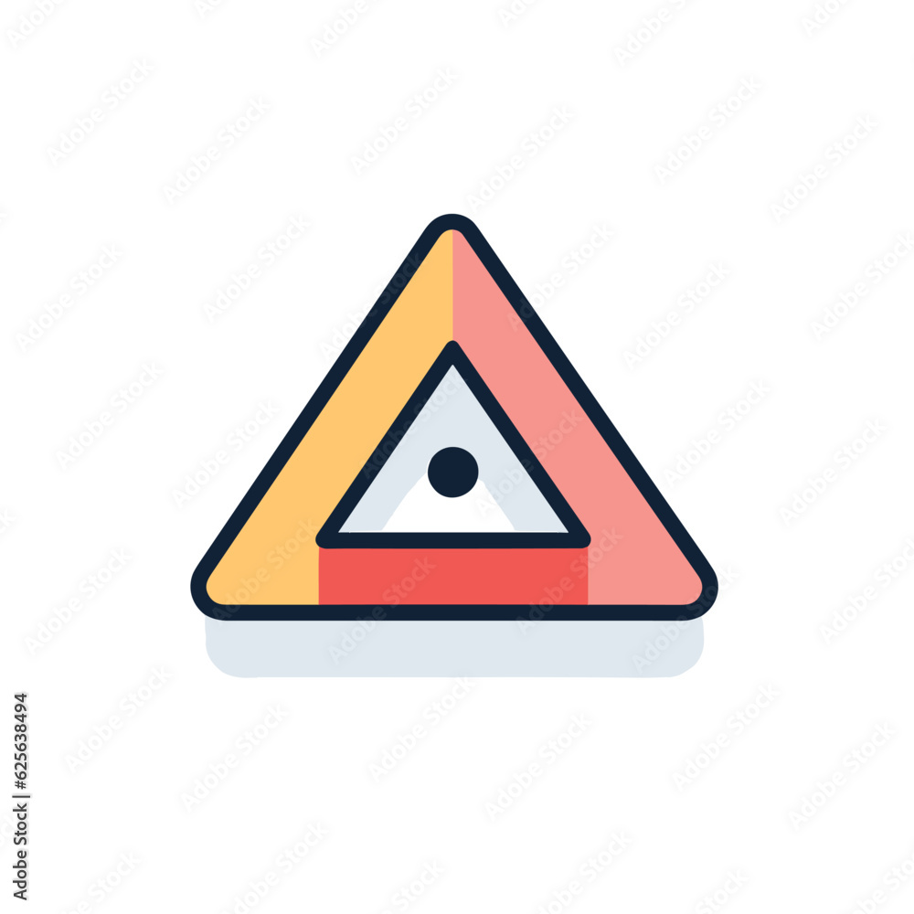 Poster vector of a geometric triangle with a central dot, showcasing a minimalist and modern design