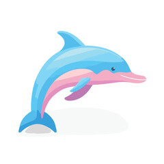 Vector of a dolphin with a unique coloration on its nose