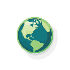 Vector of a flat, green globe against a white backdrop