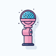 Vector of a pink object with blue dots on a flat surface