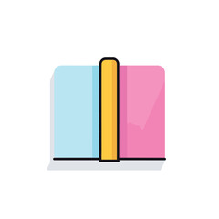 Vector of a yellow bookmark resting on top of a book