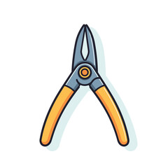 Vector of pliers with orange handles on a white background