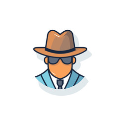 Vector of a stylish man wearing a hat and sunglasses in a modern, urban setting