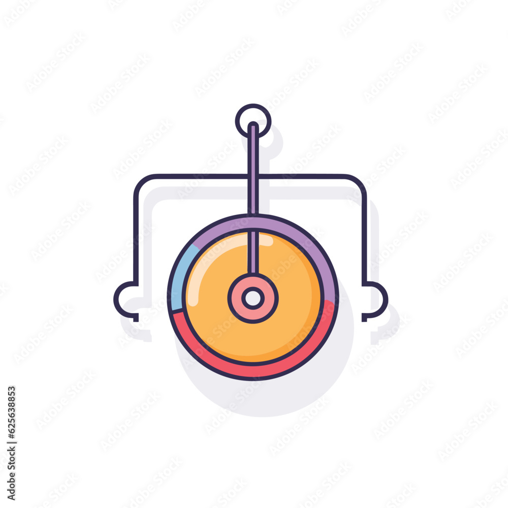 Poster Flat vector icon a minimalist vector icon of a circular object on a clean white background