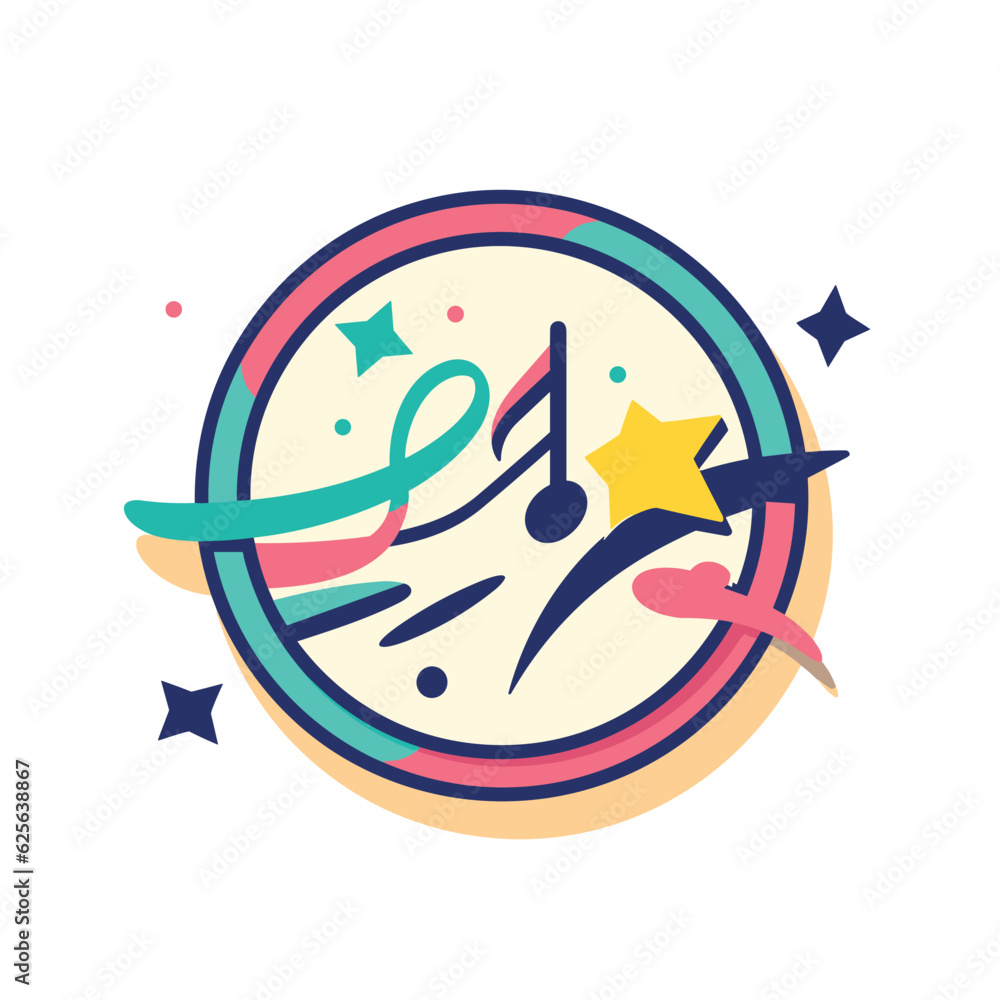 Aufkleber flat vector icon a flat vector icon of a clock with a star on top