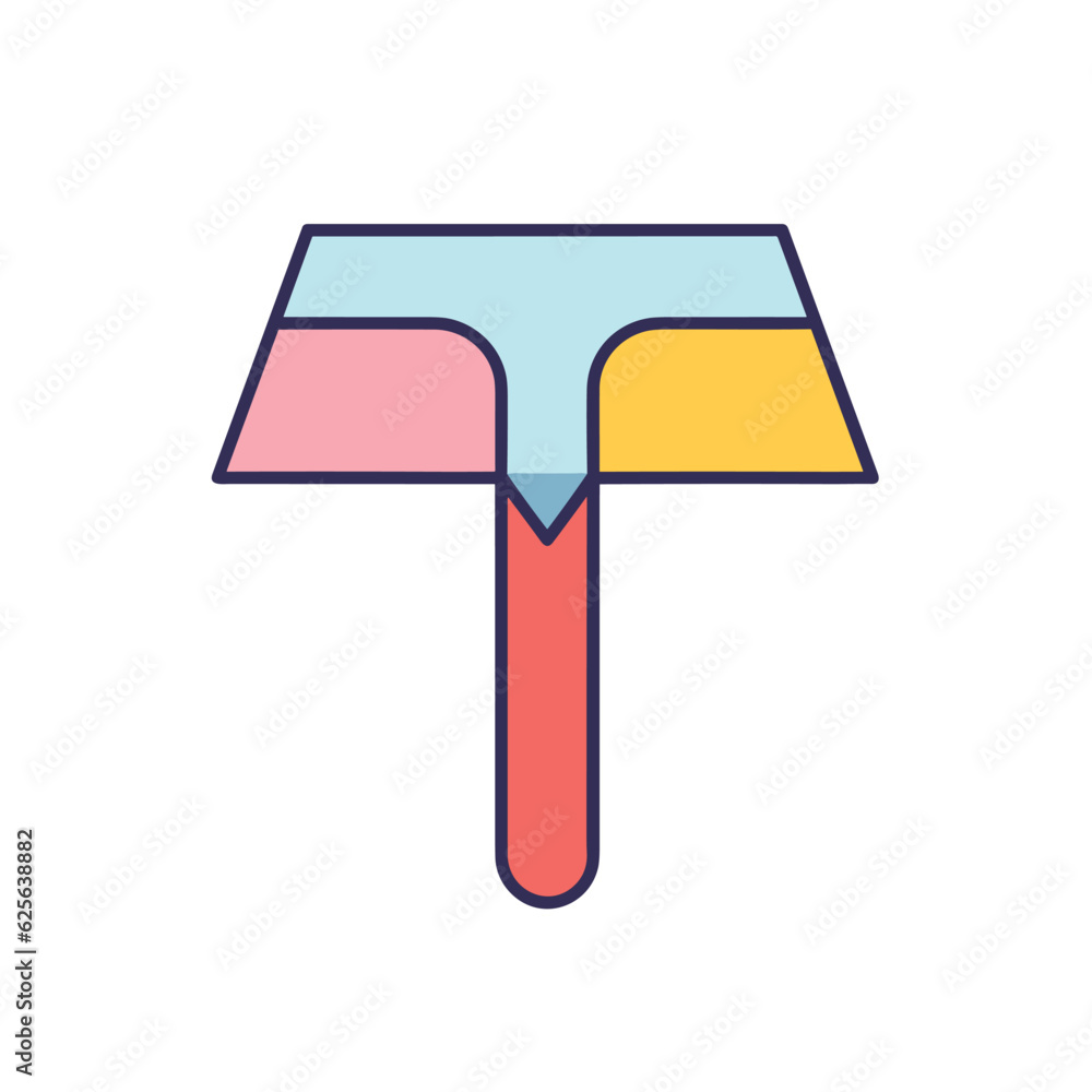 Poster flat vector icon a colorful flat vector icon with a long handle