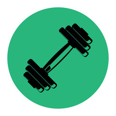 Dumbbell silhouette icon. Sport and fitness. Vector on a gray background