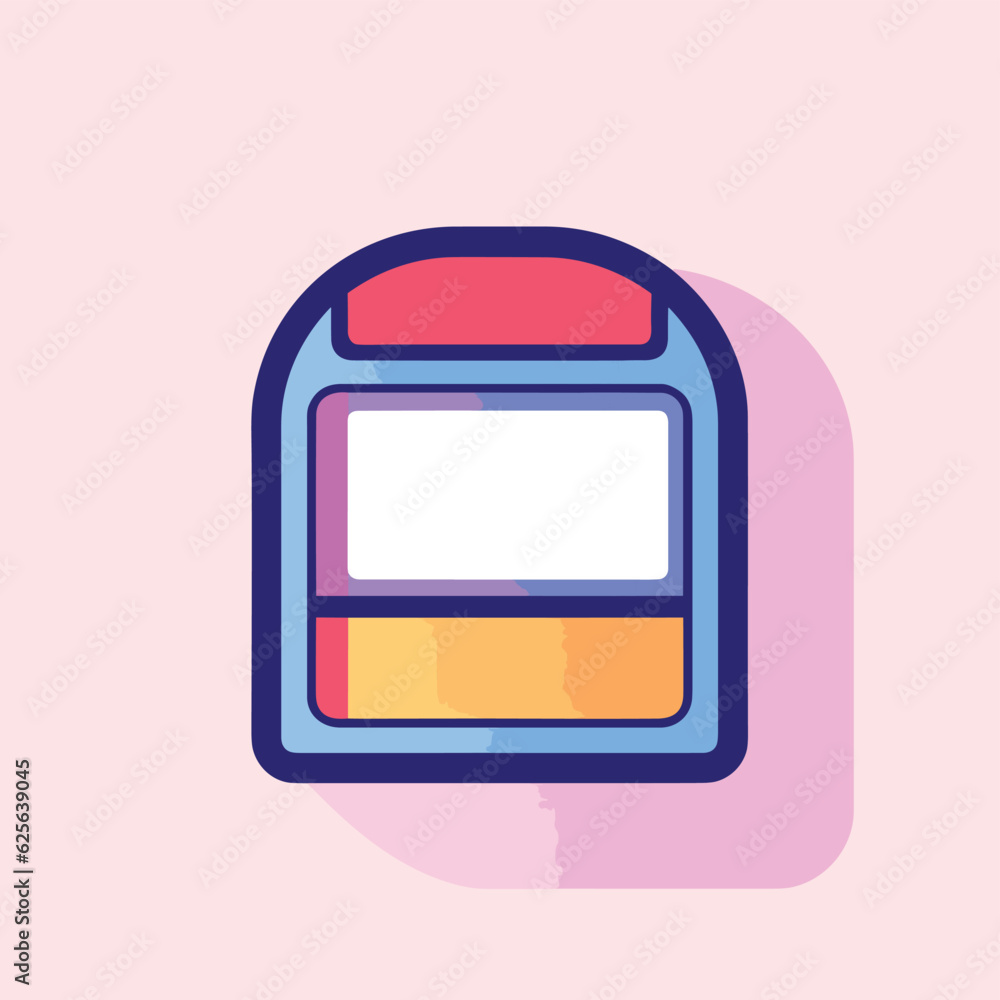 Poster Flat vector icon a flat vector icon of a window with a long shadow