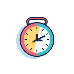 Flat vector icon a symmetrical clock with two sides of the same color, perfect for minimalist designs
