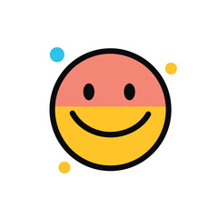 Flat vector icon a colorful smiley face icon with a modern flat design