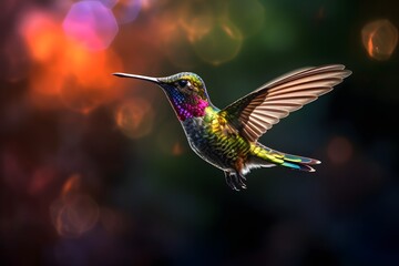 Fototapeta na wymiar close up hummingbird in flight