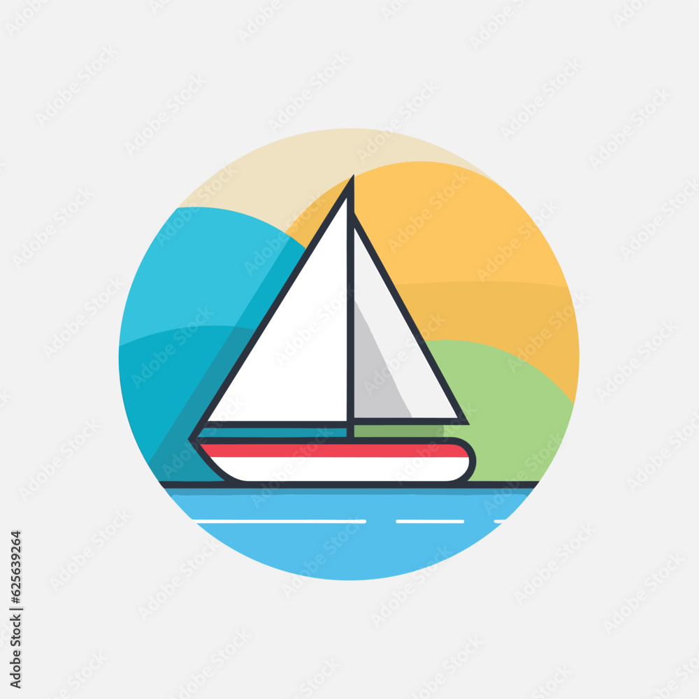 Poster flat vector icon a vibrant bottle with a colorful lid on a clean white background