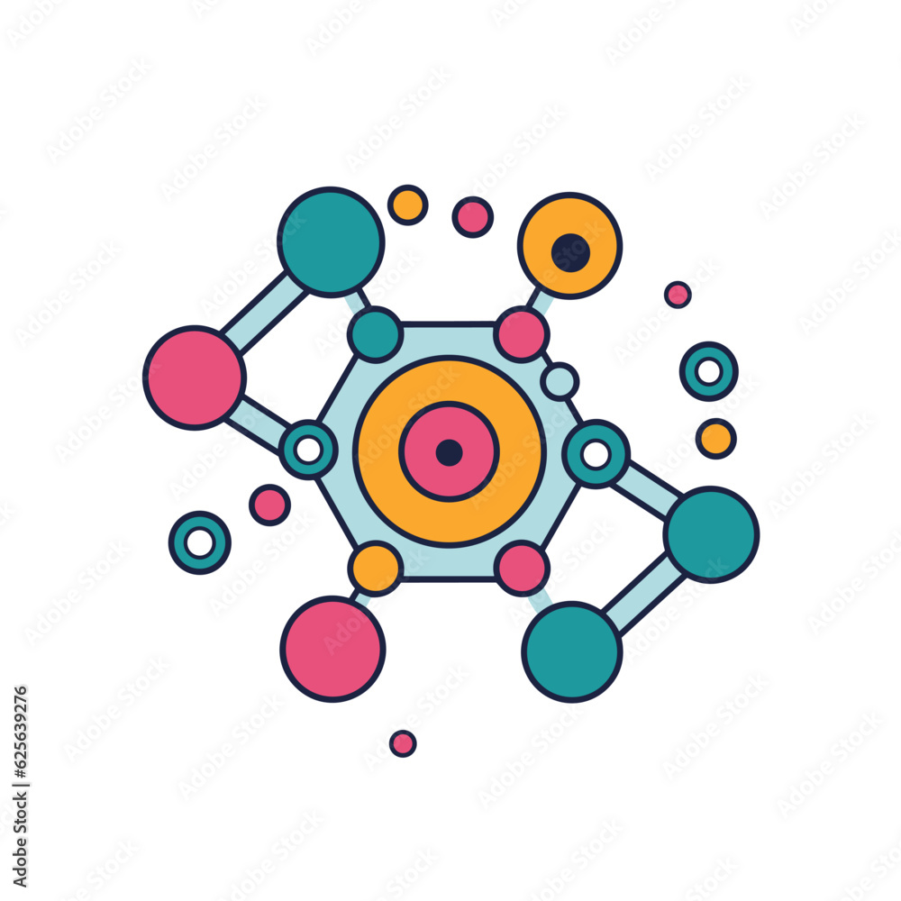 Poster flat vector icon a modern and minimalist vector icon with circles and dots