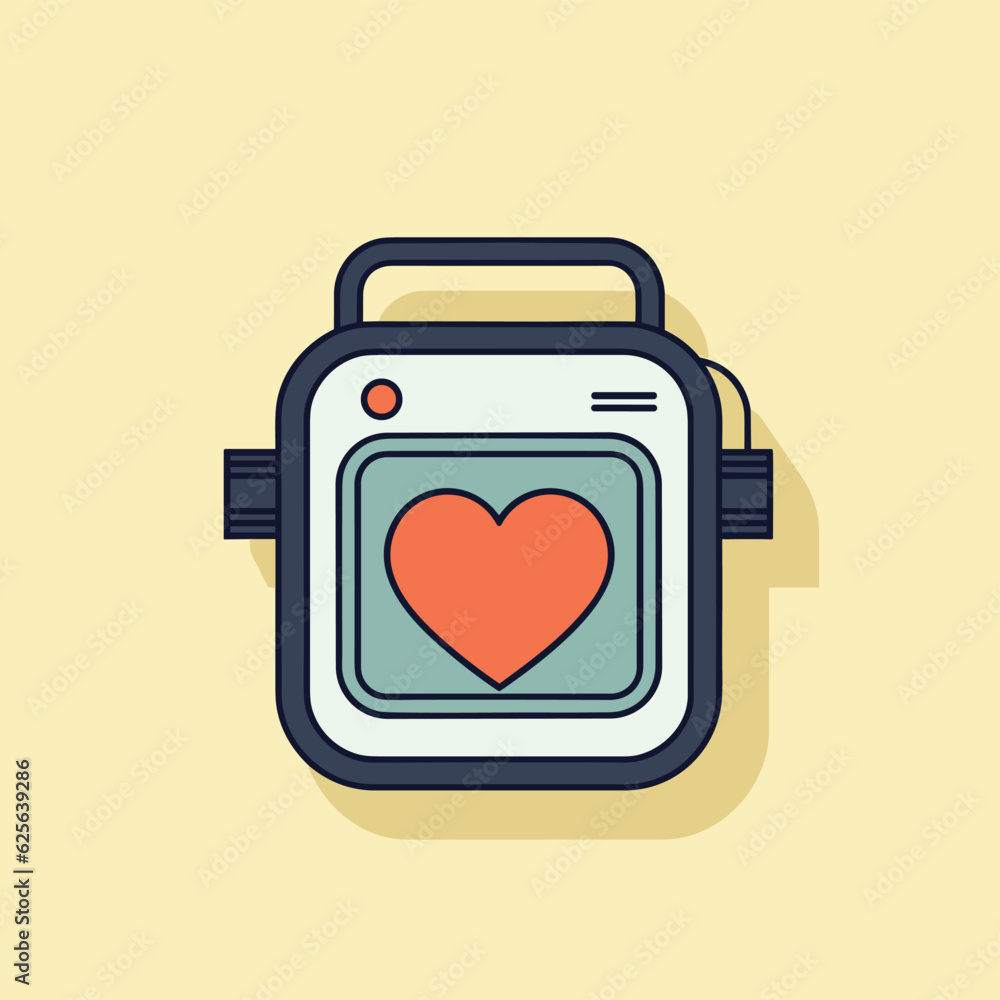 Poster flat vector icon a flat vector icon of a basket with a handle